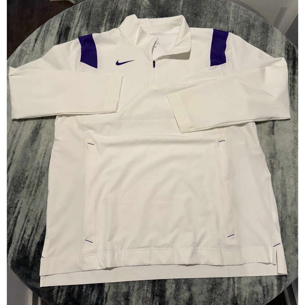 Mens Medium Nike Football Coach Jacket White Purple Performance Sideline Vented